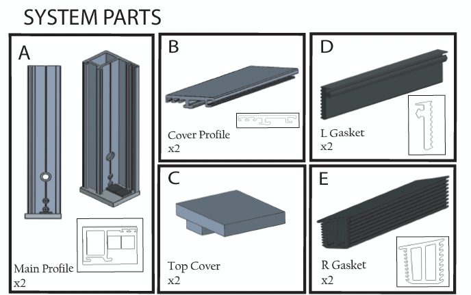 Side Mount Juliet Balcony (Profiles Only)